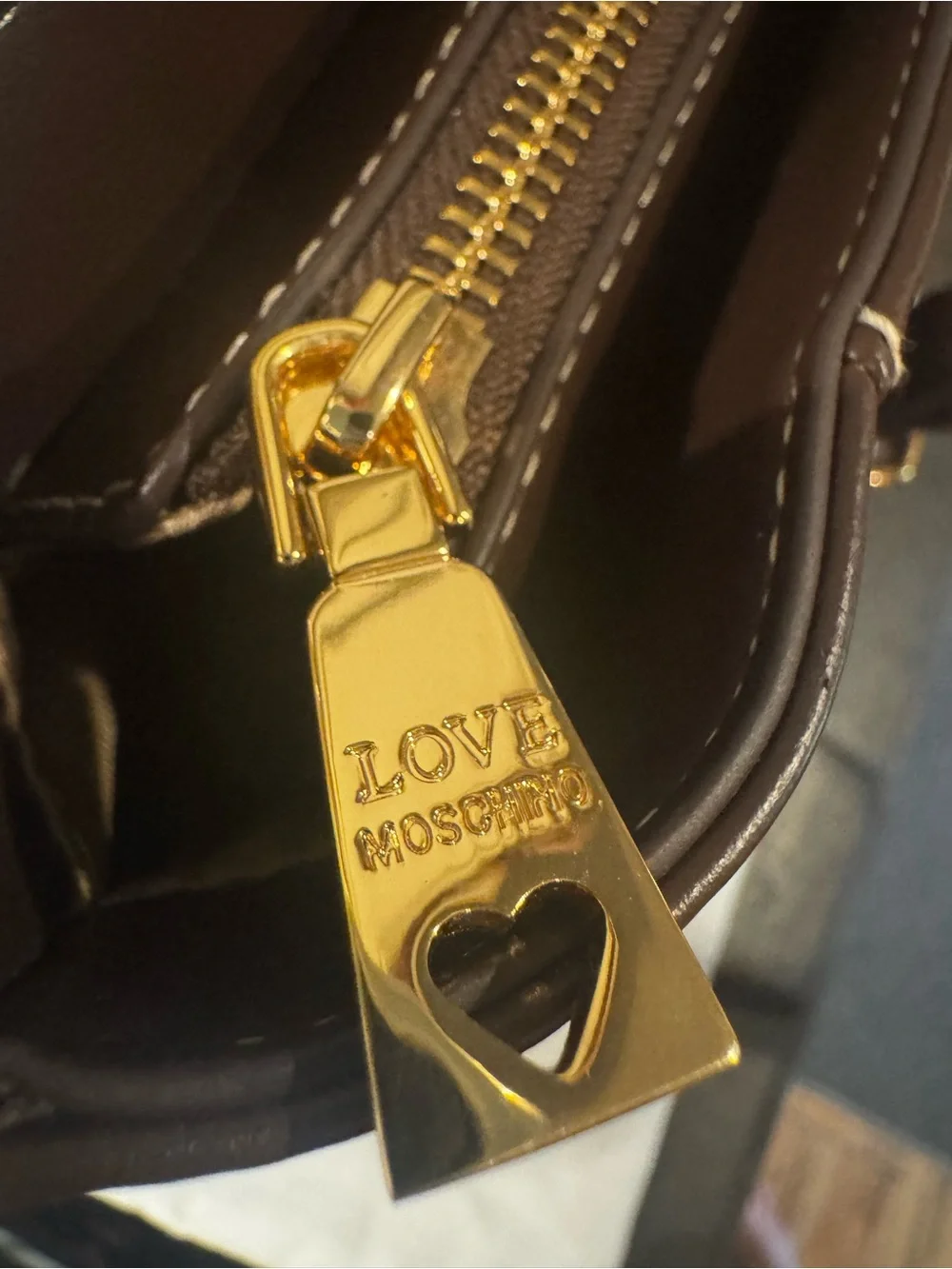 Love Moschino Dark Brown Leather purse with Gold Hardware - Picture 7 of 13